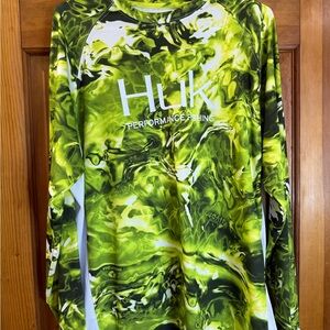 Huk Vibrant Green and Black Performance Shirt
